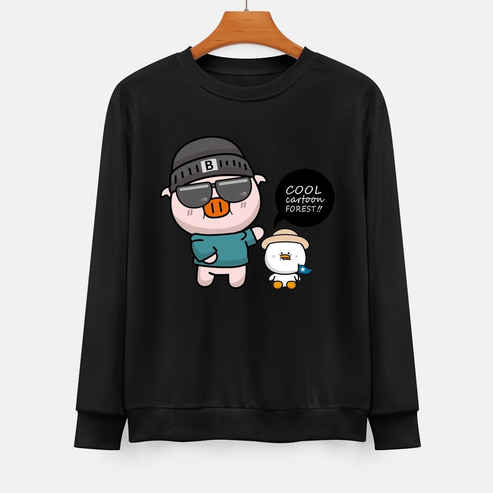 Front Patterned Long Sleeve TopBasic Vintage